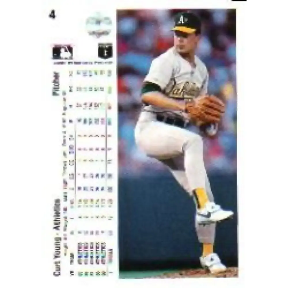 1990 Upper Deck #4 Curt Young UER NM-MT Oakland Athletics Baseball Card - Baseball Card Single