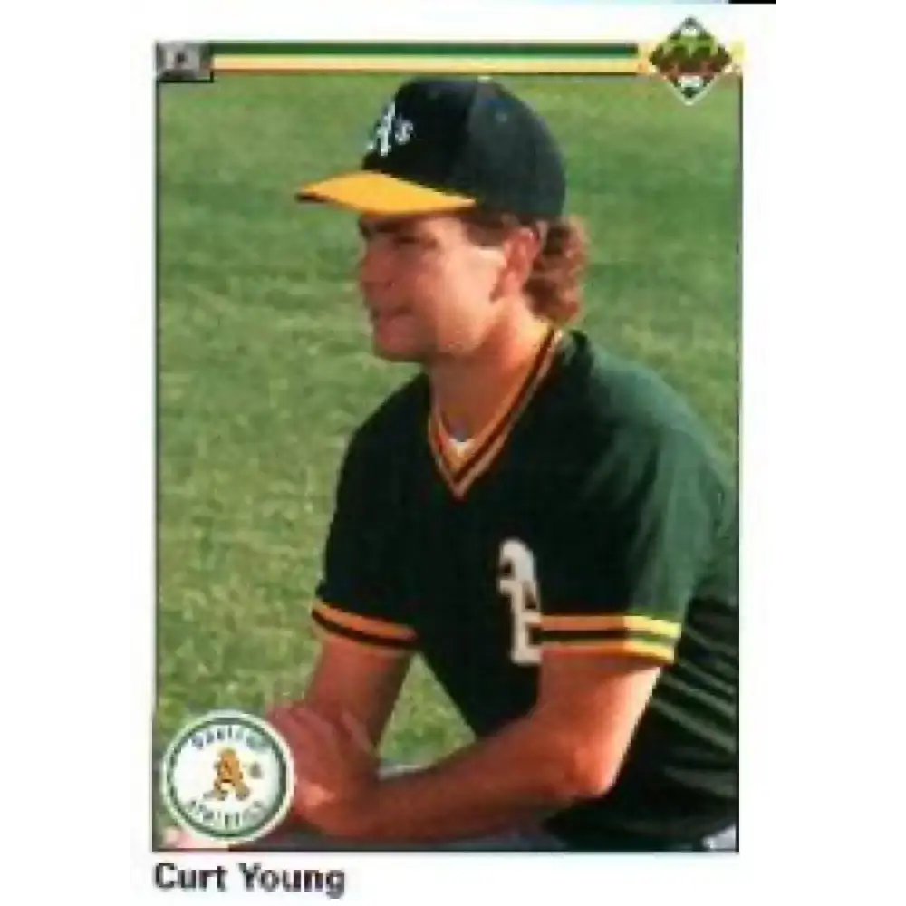 1990 Upper Deck #4 Curt Young UER NM-MT Oakland Athletics Baseball Card - Baseball Card Single