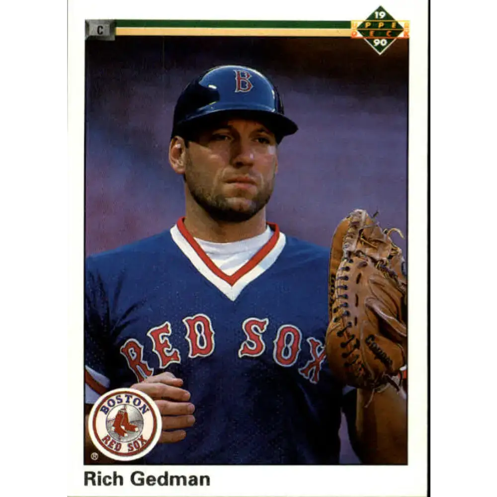 1990 Upper Deck #402 Rich Gedman NM-MT Boston Red Sox Baseball Card - Baseball Card Single