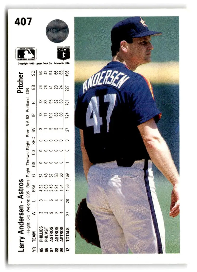 1990 Upper Deck #407 Larry Andersen - Baseball Card Single