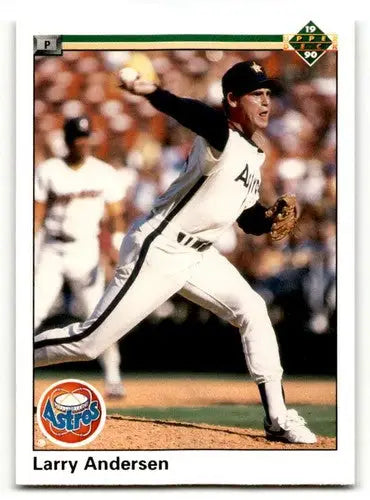 Original gloss baseball card of Larry Andersen from 1990 Upper Deck Houston Astros