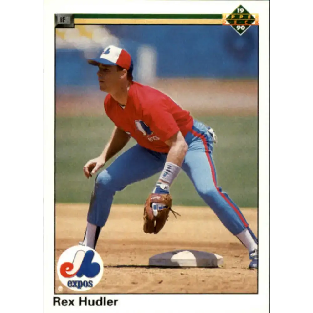 1990 Upper Deck #411 Rex Hudler NM-MT Montreal Expos Baseball Card - Baseball Card Single