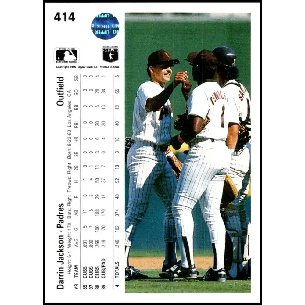 1990 Upper Deck #414 Darrin Jackson NM-MT San Diego Padres Baseball Card - Baseball Card Single
