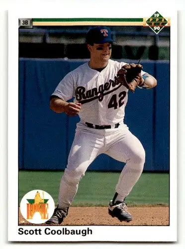 Original gloss Scott Coolbaugh Texas Rangers baseball card from 1990 in excellent condition