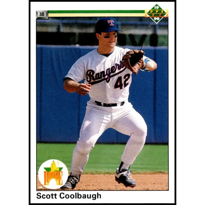 1990 Upper Deck #42 Scott Coolbaugh UER NM-MT RC Rookie Texas Rangers Baseball Card - Baseball Card Single