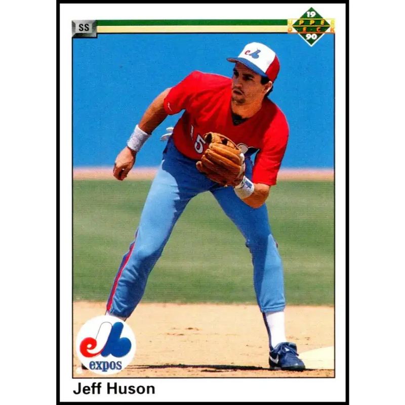 1990 Upper Deck #434 Jeff Huson NM-MT RC Rookie Montreal Expos Baseball Card - Baseball Card Single