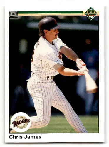 1990 Upper Deck #435 Chris James San Diego Padres Baseball Cards EX/ ID:54178 - Baseball Card Single