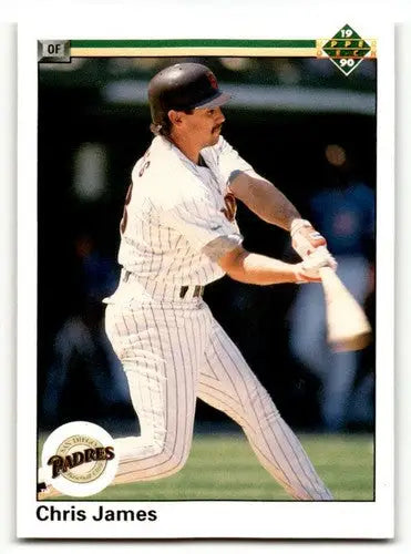 Vintage 1990 Upper Deck Chris James San Diego Padres baseball card with original gloss