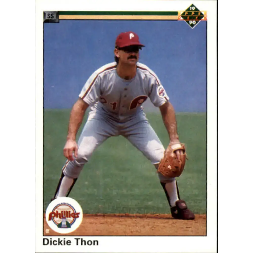 1990 Upper Deck #439 Dickie Thon NM-MT Philadelphia Phillies Baseball Card - Baseball Card Single