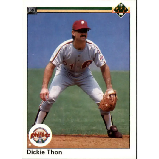 1990 Upper Deck #439 Dickie Thon NM-MT Philadelphia Phillies Baseball Card - Baseball Card Single