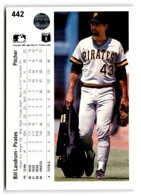 1990 Upper Deck Bill Landrum baseball card featuring Pirates pitcher for collectors