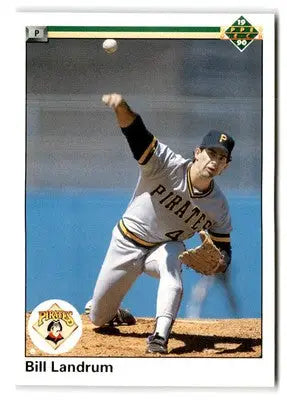 Vintage 1990 Upper Deck Bill Landrum baseball card of Pittsburgh Pirates pitcher