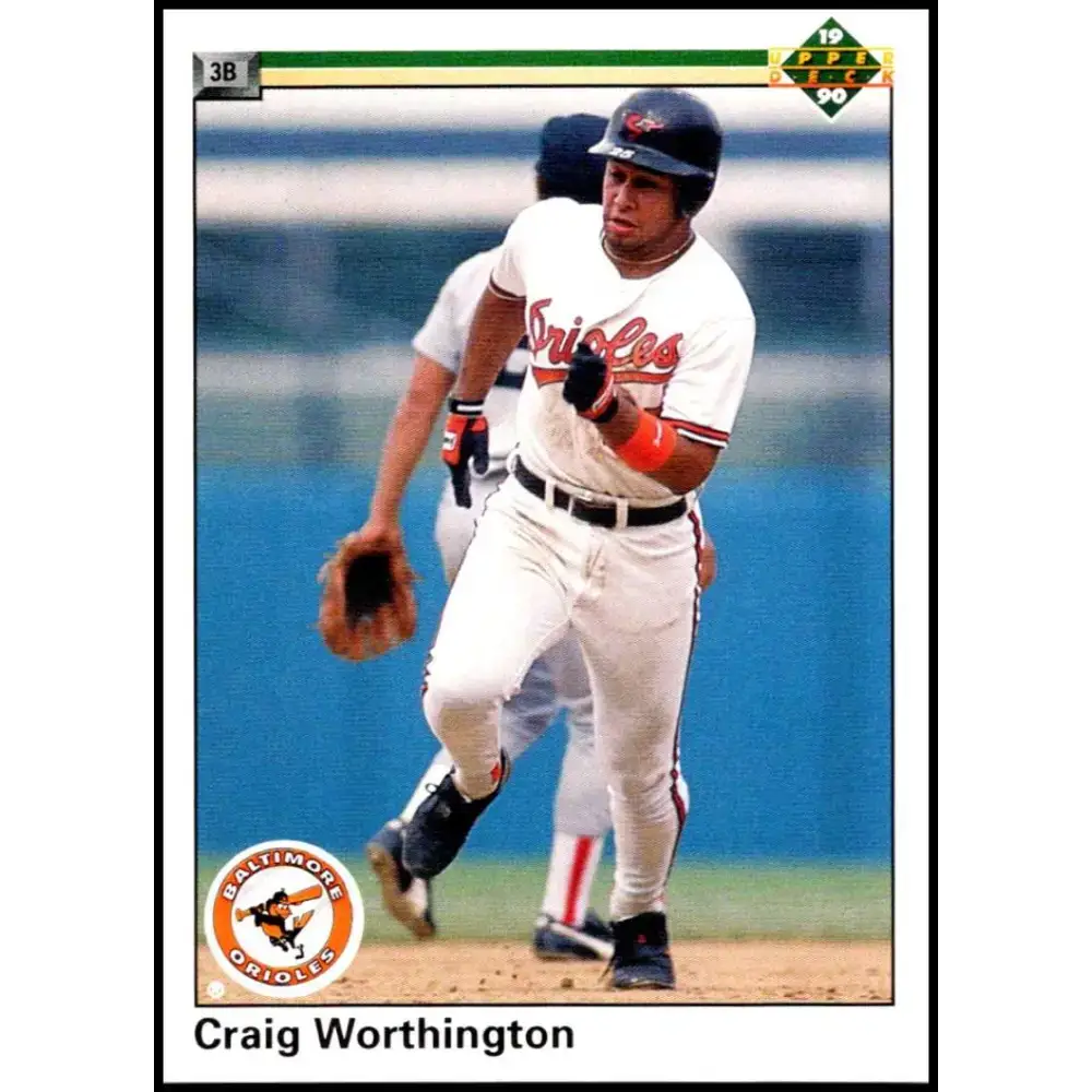 1990 Upper Deck #444 Craig Worthington NM-MT Baltimore Orioles Baseball Card - Baseball Card Single