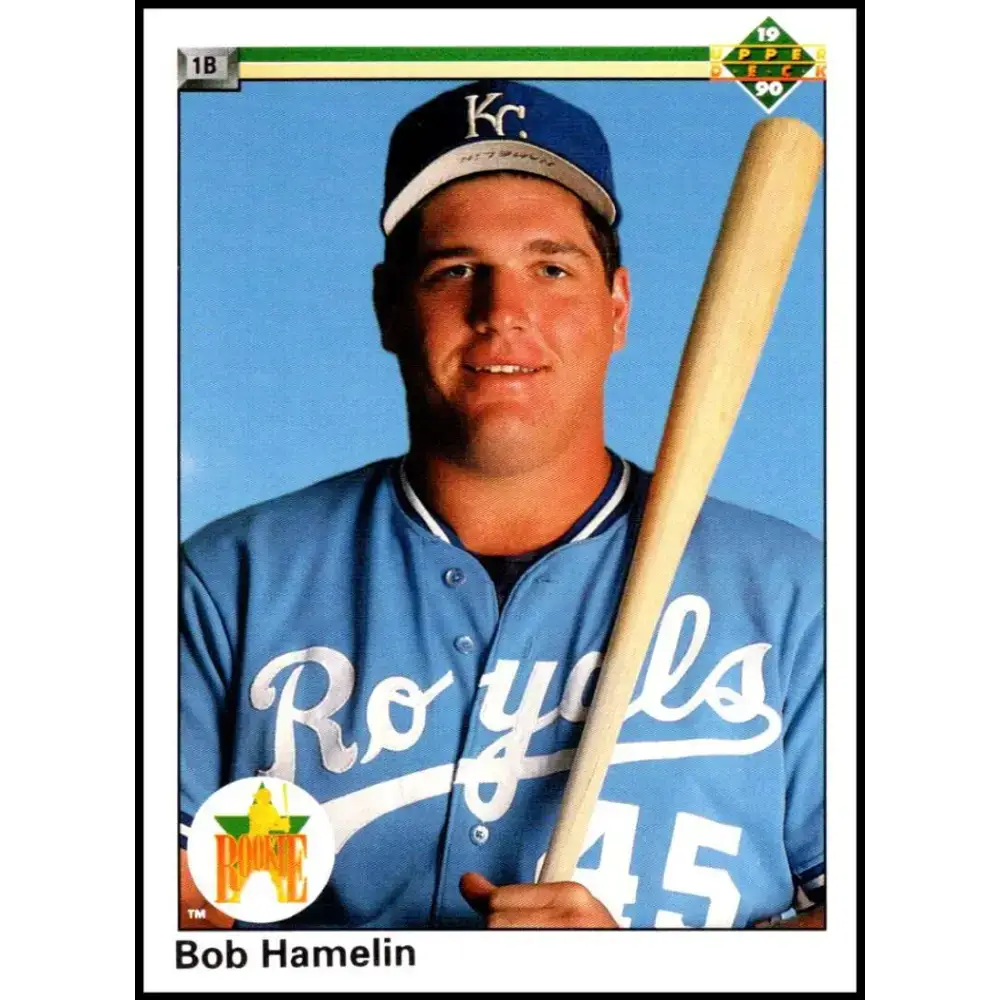 1990 Upper Deck #45 Bob Hamelin NM-MT RC Rookie Kansas City Royals Baseball Card - Baseball Card Single