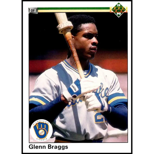 1990 Upper Deck #456 Glenn Braggs NM-MT Milwaukee Brewers Baseball Card - Baseball Card Single