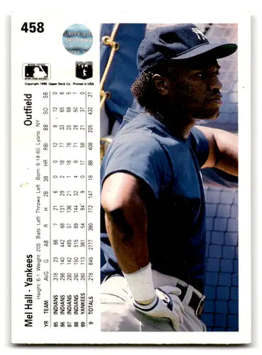 1990 Upper Deck #458 Mel Hall NM Near Mint Yankees ID:67310 - Baseball Card Single