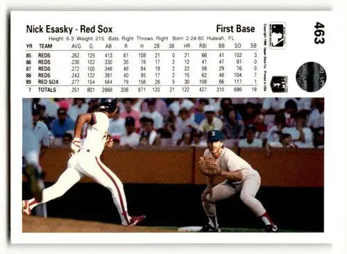1990 Upper Deck #463 Nick Esasky Boston Red Sox Baseball Cards EX/NM ID:60880 - Baseball Card Single