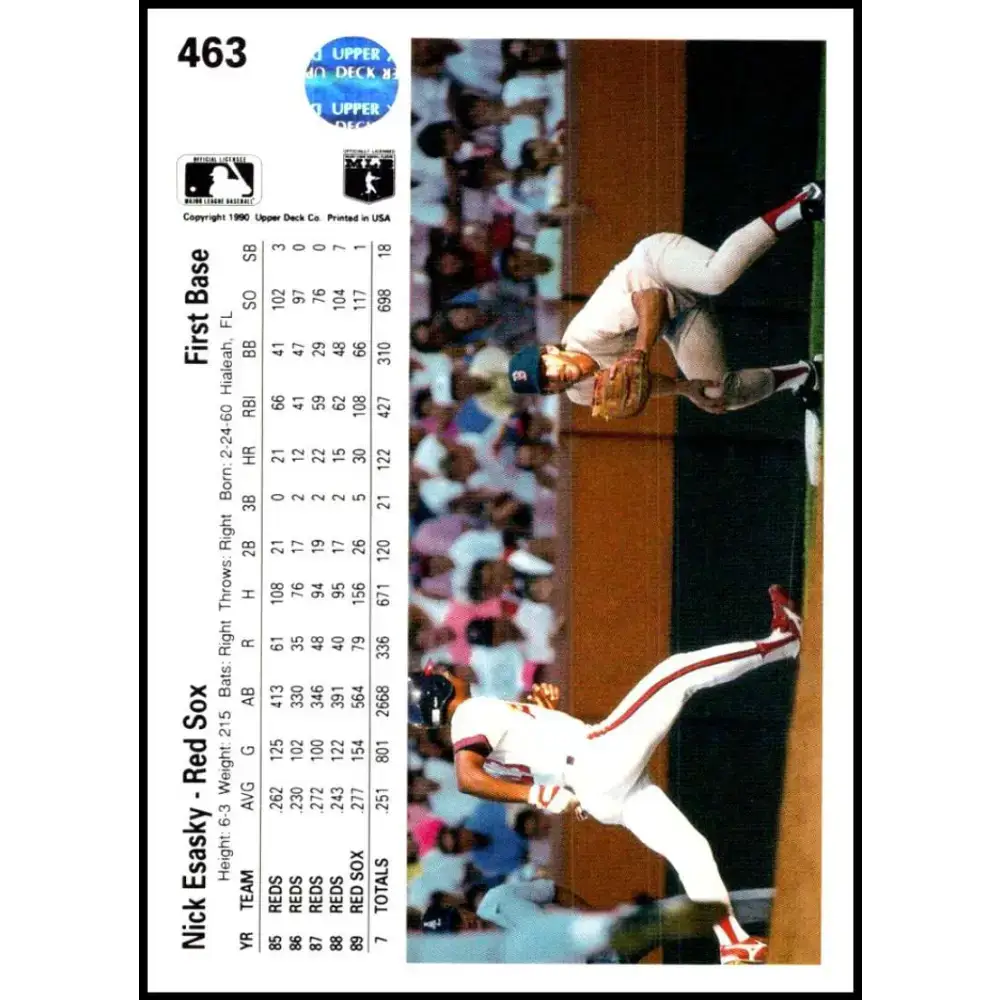 1990 Upper Deck #463 Nick Esasky NM-MT Boston Red Sox Baseball Card - Baseball Card Single