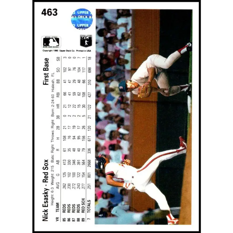 1990 Upper Deck #463 Nick Esasky NM-MT Boston Red Sox Baseball Card - Baseball Card Single