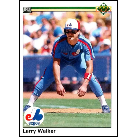 1990 Upper Deck #466 Larry Walker NM-MT RC Rookie Montreal Expos Baseball Card