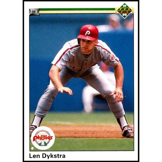 1990 Upper Deck #472 Lenny Dykstra UER NM-MT Philadelphia Phillies Baseball Card - Baseball Card Single