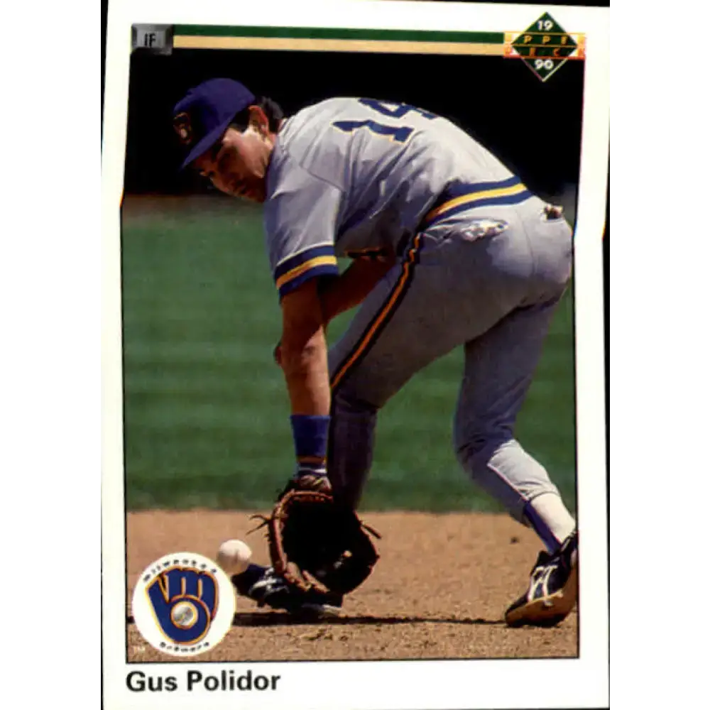 1990 Upper Deck #480 Gus Polidor UER NM-MT Milwaukee Brewers Baseball Card - Baseball Card Single