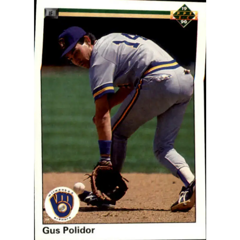 1990 Upper Deck #480 Gus Polidor UER NM-MT Milwaukee Brewers Baseball Card - Baseball Card Single