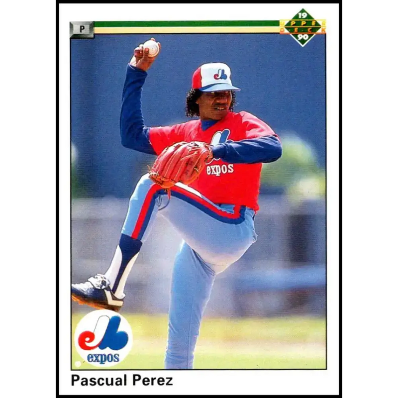 1990 Upper Deck #487 Pascual Perez NM-MT Montreal Expos Baseball Card - Baseball Card Single