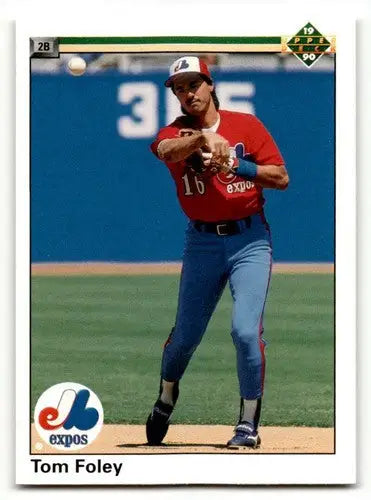 1990 Upper Deck #489 Tom Foley Montreal Expos Baseball Cards EX/NM ID:60851 - Baseball Card Single