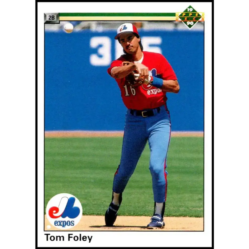 1990 Upper Deck #489 Tom Foley NM-MT Montreal Expos Baseball Card - Baseball Card Single