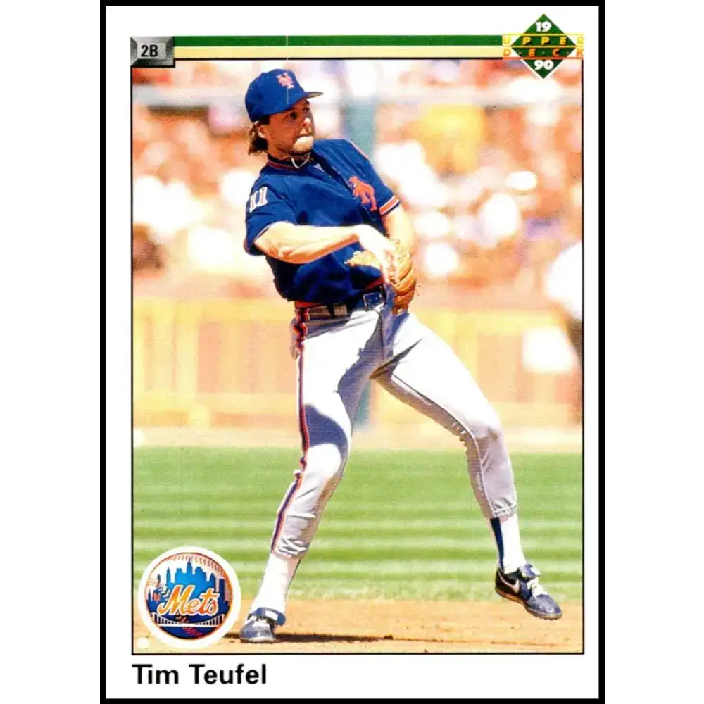 1990 Upper Deck #492 Tim Teufel NM-MT New York Mets Baseball Card - Baseball Card Single