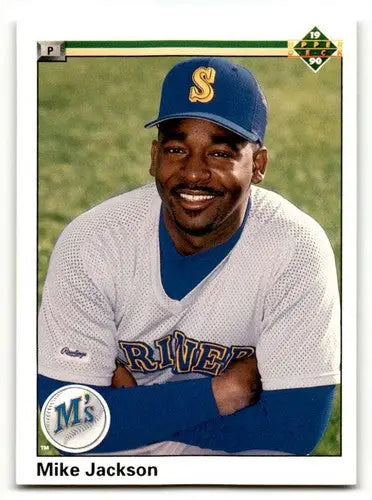 Original gloss baseball trading card of Mike Jackson Seattle Mariners featuring Jackson Seattle Mariners