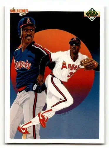 1990 Upper Deck Devon White California Angels baseball card featuring two Angels players