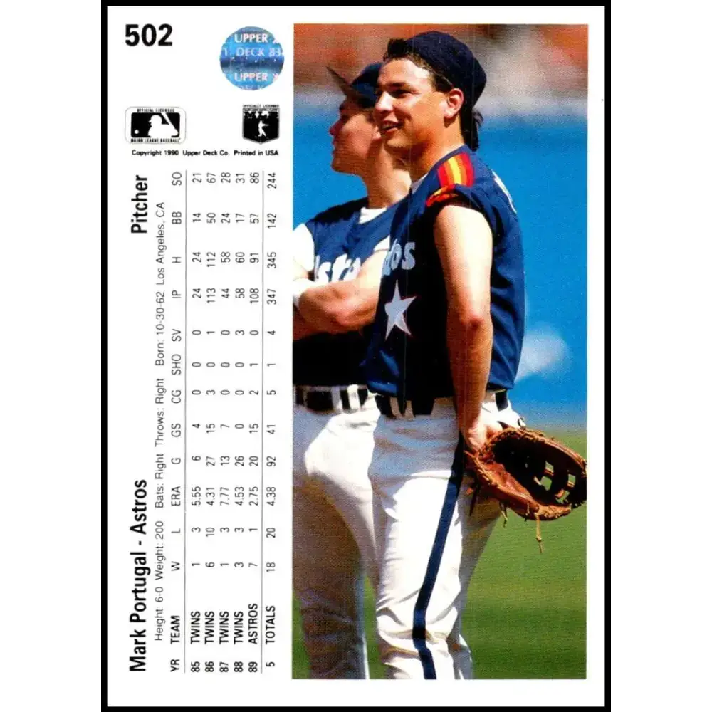 1990 Upper Deck #502 Mark Portugal NM-MT Houston Astros Baseball Card - Baseball Card Single