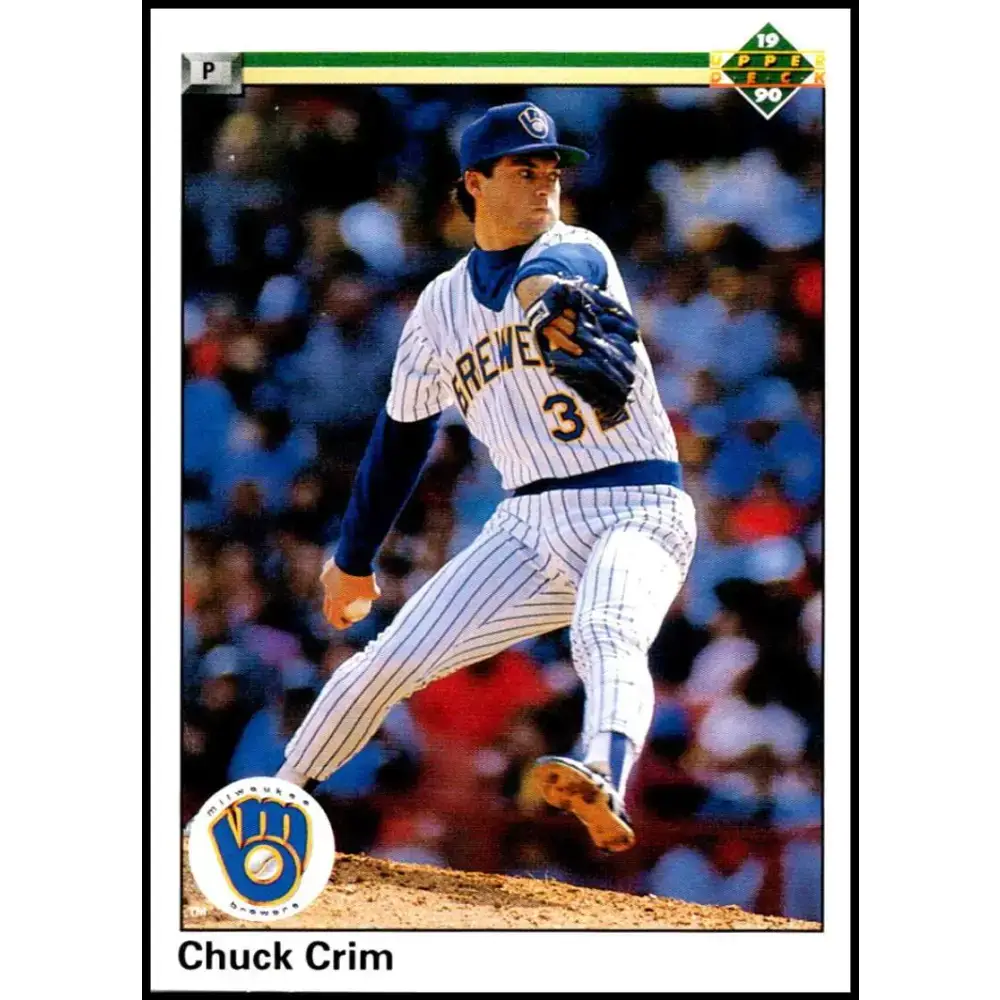 1990 Upper Deck #511 Chuck Crim NM-MT Milwaukee Brewers Baseball Card - Baseball Card Single