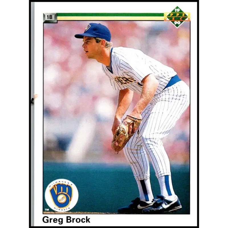 1990 Upper Deck #514 Greg Brock NM-MT Milwaukee Brewers Baseball Card - Baseball Card Single