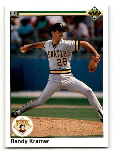 Original gloss 1990 Upper Deck Randy Kramer Pittsburgh Pirates baseball card featuring Kramer Pittsburgh Pirates player