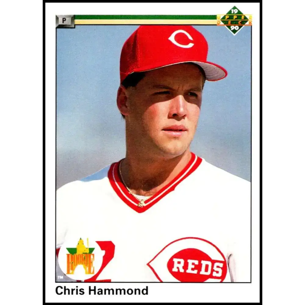 1990 Upper Deck #52 Chris Hammond UER NM-MT RC Rookie Cincinnati Reds Baseball Card - Baseball Card Single
