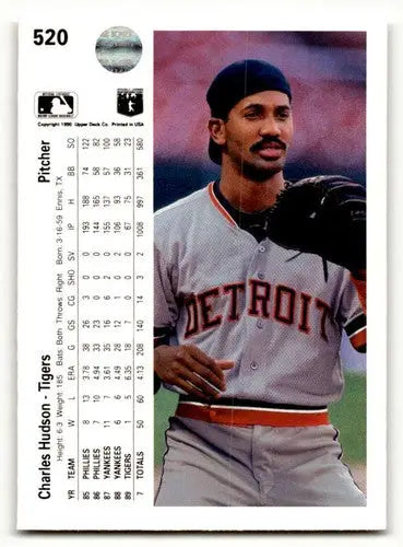 Original gloss 1990 Upper Deck Charles Hudson Detroit Tigers baseball card image