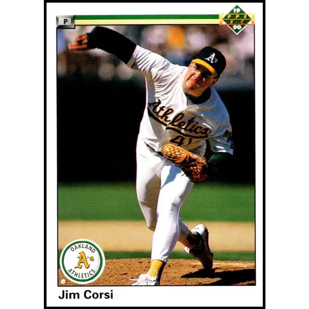 1990 Upper Deck #521 Jim Corsi UER NM-MT Oakland Athletics Baseball Card - Baseball Card Single