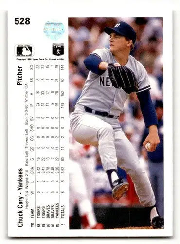 1990 Upper Deck #528 Chuck Cary New York Yankees Baseball Cards EX/N ID:54177 - Baseball Card Single