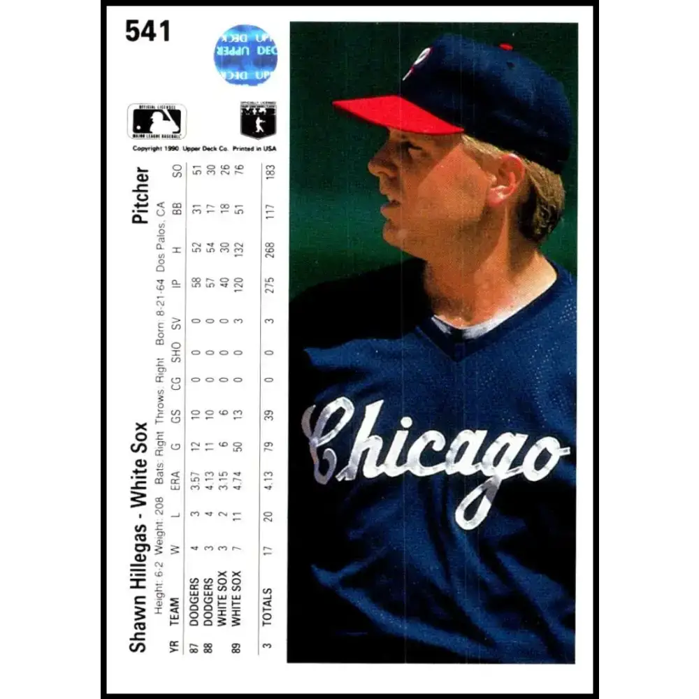 1990 Upper Deck #541 Shawn Hillegas NM-MT Chicago White Sox Baseball Card - Baseball Card Single