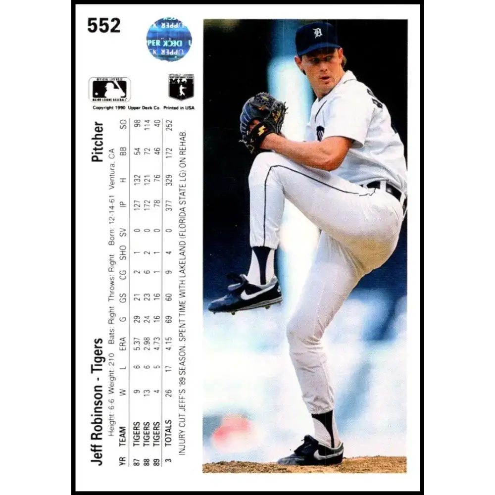 1990 Upper Deck #552 Jeff Robinson NM-MT Detroit Tigers Baseball Card - Baseball Card Single