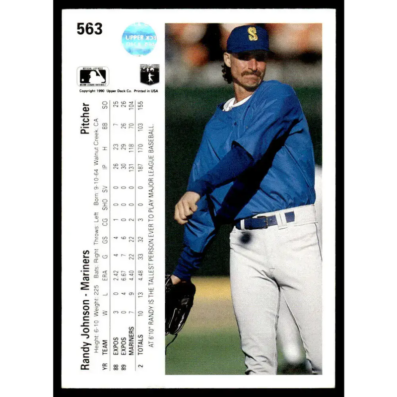 1990 Upper Deck #563 Randy Johnson NM-MT Seattle Mariners Baseball Card - Baseball Card Single