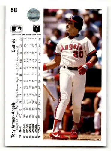 1990 Upper Deck #58 Tony Armas California Angels Baseball Cards EX/N ID:59128 - Baseball Card Single