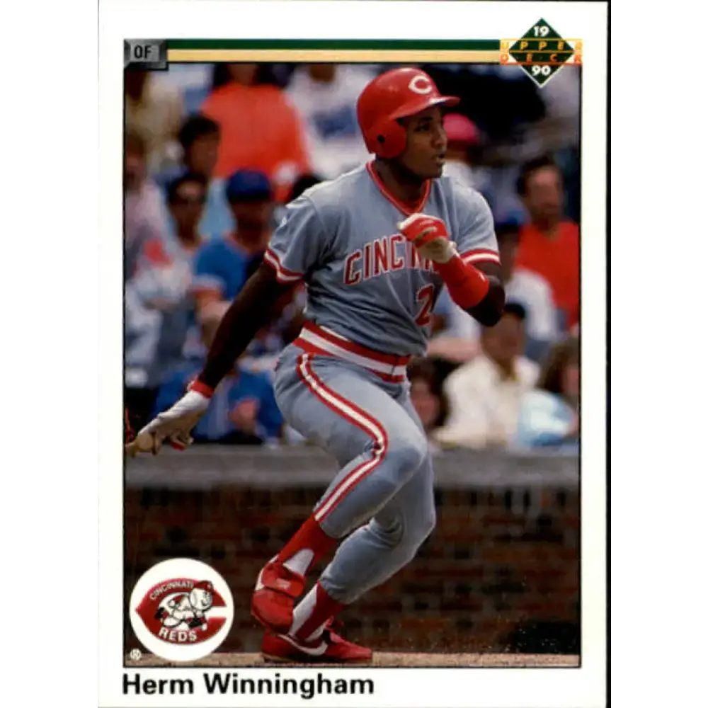 1990 Upper Deck #589 Herm Winningham NM-MT Cincinnati Reds Baseball Card - Baseball Card Single