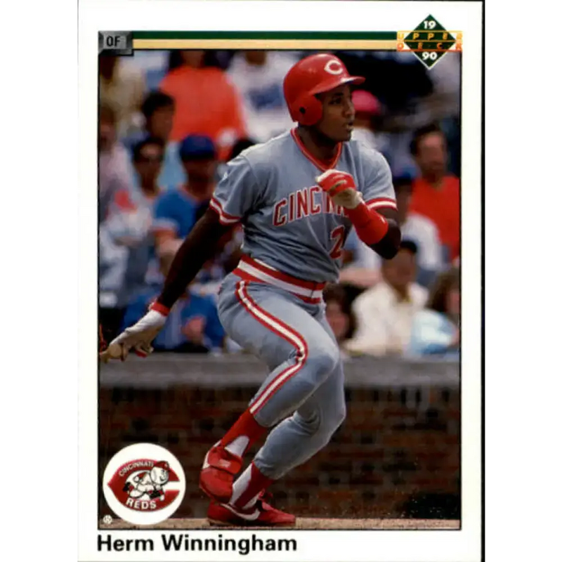 1990 Upper Deck #589 Herm Winningham NM-MT Cincinnati Reds Baseball Card - Baseball Card Single