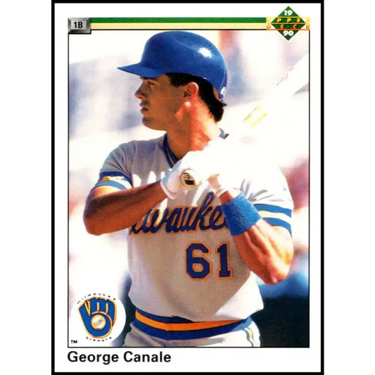 1990 Upper Deck #59 George Canale NM-MT RC Rookie Milwaukee Brewers Baseball Card - Baseball Card Single