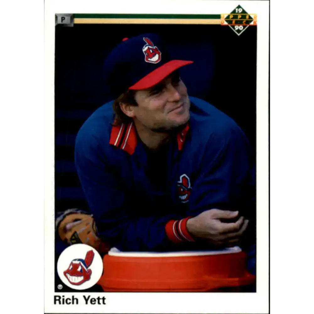 1990 Upper Deck #595 Rich Yett NM-MT Cleveland Indians Baseball Card - Baseball Card Single
