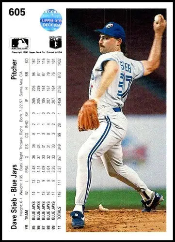 Original gloss 1990 Upper Deck Dave Stieb baseball card Blue Jays ID 72996